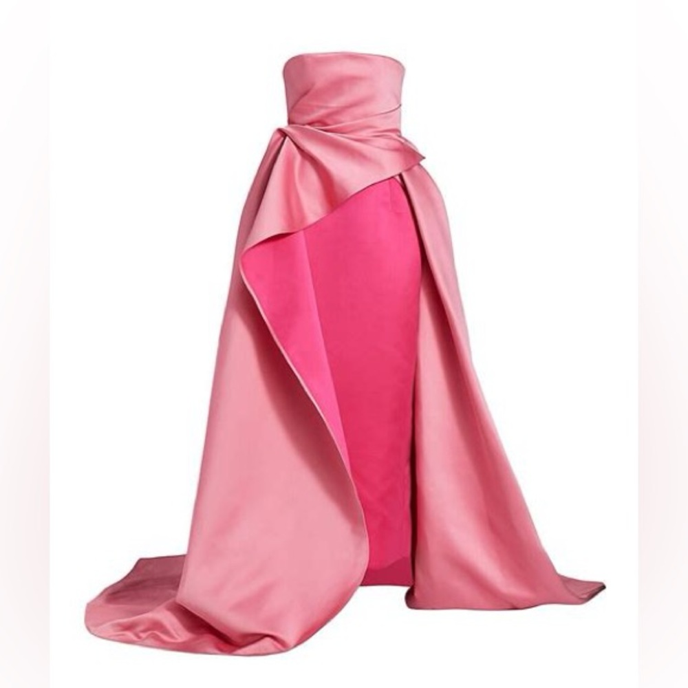 Carolina Herrera Two-Tone Dramatic Train Gown